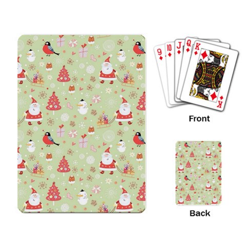 Christmas Pattern, Christmas Tree, Santa Playing Cards Single Design (Rectangle) from ArtsNow.com Back