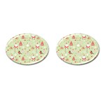 Christmas Pattern, Christmas Tree, Santa Cufflinks (Oval)