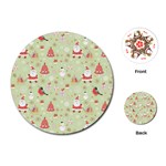 Christmas Pattern, Christmas Tree, Santa Playing Cards Single Design (Round)