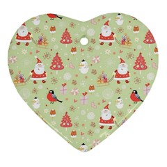 Christmas Pattern, Christmas Tree, Santa Heart Ornament (Two Sides) from ArtsNow.com Back