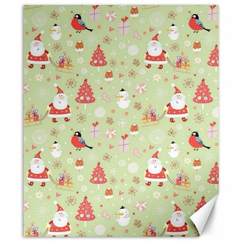 Christmas Pattern, Christmas Tree, Santa Canvas 8  x 10  from ArtsNow.com 8.15 x9.66  Canvas - 1