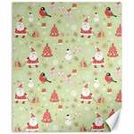 Christmas Pattern, Christmas Tree, Santa Canvas 8  x 10 