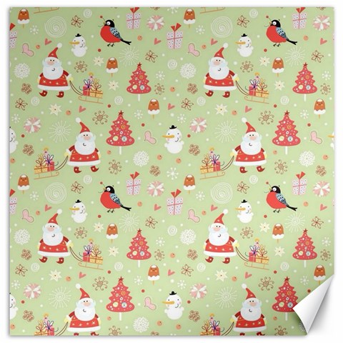 Christmas Pattern, Christmas Tree, Santa Canvas 12  x 12  from ArtsNow.com 11.4 x11.56  Canvas - 1