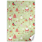 Christmas Pattern, Christmas Tree, Santa Canvas 12  x 18 