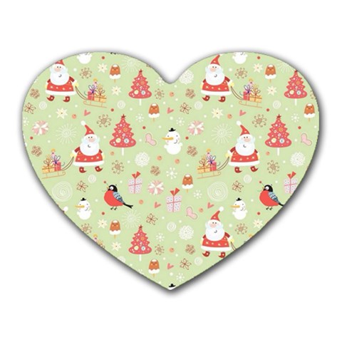 Christmas Pattern, Christmas Tree, Santa Heart Mousepad from ArtsNow.com Front