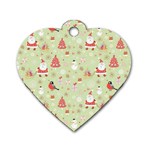 Christmas Pattern, Christmas Tree, Santa Dog Tag Heart (One Side)