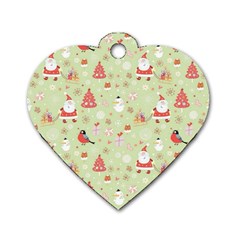 Christmas Pattern, Christmas Tree, Santa Dog Tag Heart (Two Sides) from ArtsNow.com Back