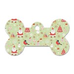 Christmas Pattern, Christmas Tree, Santa Dog Tag Bone (One Side)