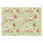 Christmas Pattern, Christmas Tree, Santa Large Glasses Cloth