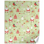 Christmas Pattern, Christmas Tree, Santa Canvas 11  x 14 