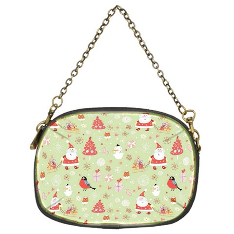 Christmas Pattern, Christmas Tree, Santa Chain Purse (One Side) from ArtsNow.com Front