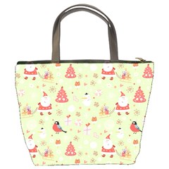 Christmas Pattern, Christmas Tree, Santa Bucket Bag from ArtsNow.com Back