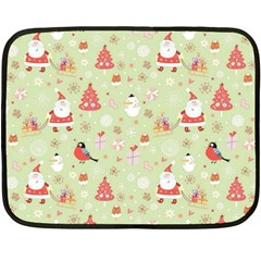 Christmas Pattern, Christmas Tree, Santa Two Sides Fleece Blanket (Mini) from ArtsNow.com 35 x27  Blanket Back