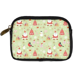 Christmas Pattern, Christmas Tree, Santa Digital Camera Leather Case from ArtsNow.com Front