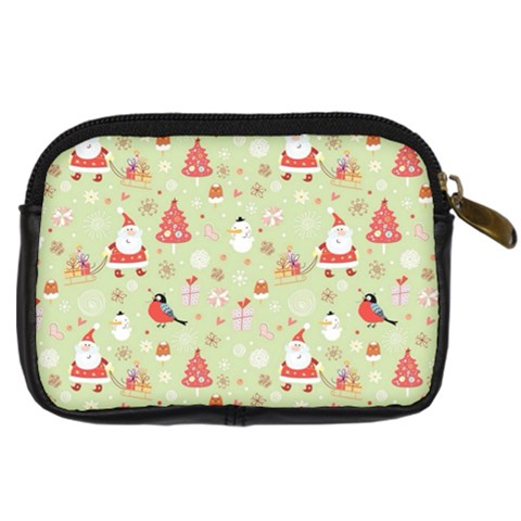 Christmas Pattern, Christmas Tree, Santa Digital Camera Leather Case from ArtsNow.com Back