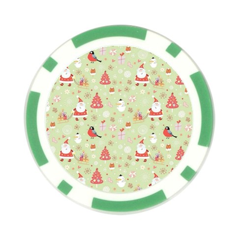 Christmas Pattern, Christmas Tree, Santa Poker Chip Card Guard (10 pack) from ArtsNow.com Front