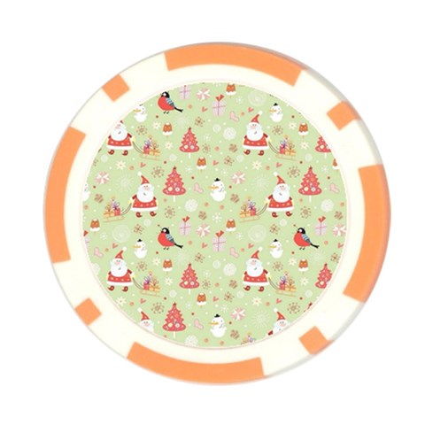 Christmas Pattern, Christmas Tree, Santa Poker Chip Card Guard (10 pack) from ArtsNow.com Front