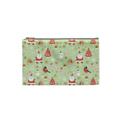 Christmas Pattern, Christmas Tree, Santa Cosmetic Bag (Small) from ArtsNow.com Front