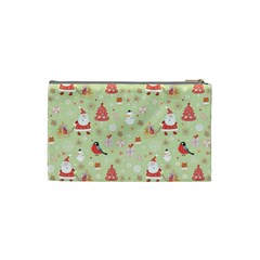 Christmas Pattern, Christmas Tree, Santa Cosmetic Bag (Small) from ArtsNow.com Back