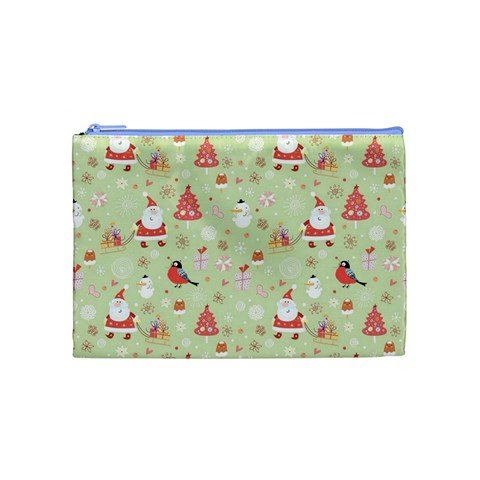 Christmas Pattern, Christmas Tree, Santa Cosmetic Bag (Medium) from ArtsNow.com Front