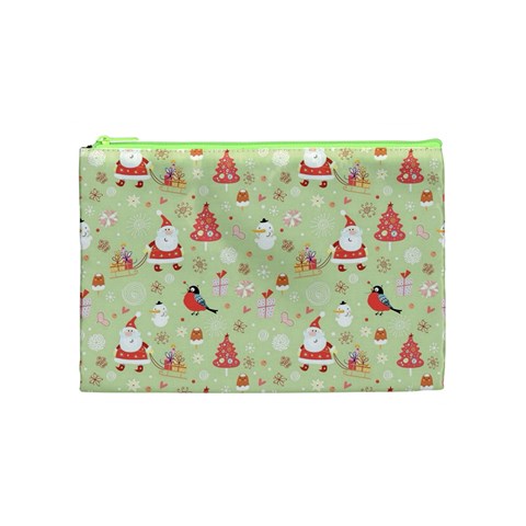 Christmas Pattern, Christmas Tree, Santa Cosmetic Bag (Medium) from ArtsNow.com Front