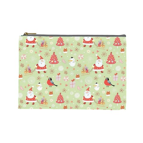 Christmas Pattern, Christmas Tree, Santa Cosmetic Bag (Large) from ArtsNow.com Front