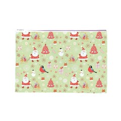 Christmas Pattern, Christmas Tree, Santa Cosmetic Bag (Large) from ArtsNow.com Front