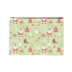 Christmas Pattern, Christmas Tree, Santa Cosmetic Bag (Large) from ArtsNow.com Front