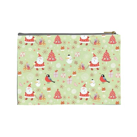 Christmas Pattern, Christmas Tree, Santa Cosmetic Bag (Large) from ArtsNow.com Back