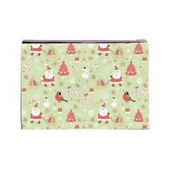 Christmas Pattern, Christmas Tree, Santa Cosmetic Bag (Large) from ArtsNow.com Back