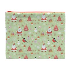 Christmas Pattern, Christmas Tree, Santa Cosmetic Bag (XL) from ArtsNow.com Front