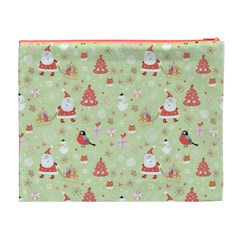 Christmas Pattern, Christmas Tree, Santa Cosmetic Bag (XL) from ArtsNow.com Back