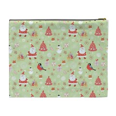 Christmas Pattern, Christmas Tree, Santa Cosmetic Bag (XL) from ArtsNow.com Back