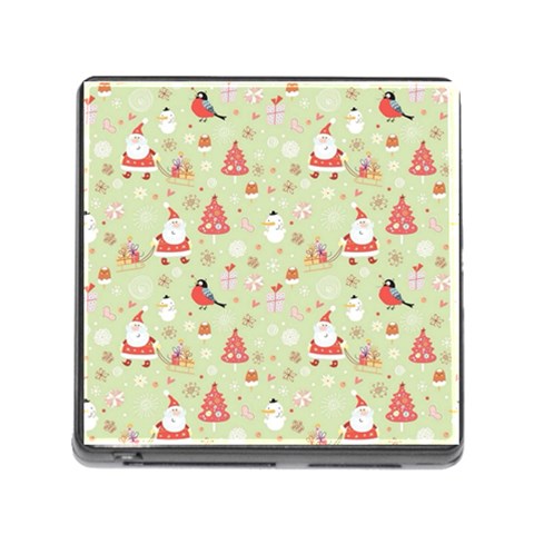 Christmas Pattern, Christmas Tree, Santa Memory Card Reader (Square 5 Slot) from ArtsNow.com Front