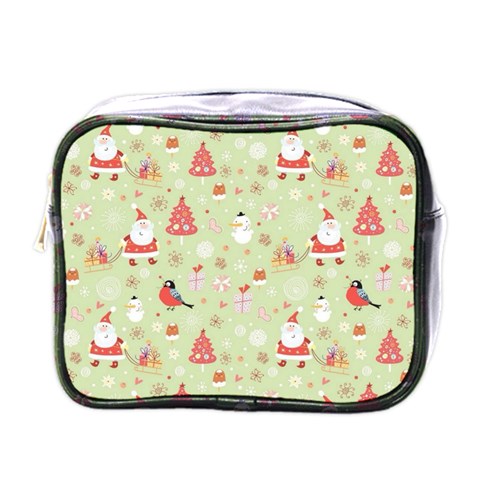 Christmas Pattern, Christmas Tree, Santa Mini Toiletries Bag (One Side) from ArtsNow.com Front