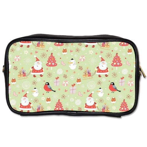 Christmas Pattern, Christmas Tree, Santa Toiletries Bag (One Side) from ArtsNow.com Front