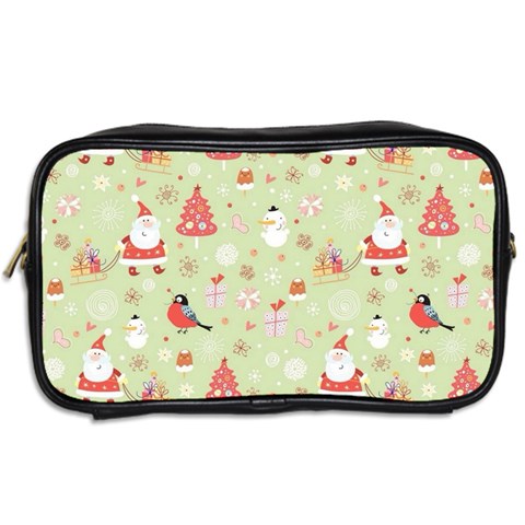 Christmas Pattern, Christmas Tree, Santa Toiletries Bag (Two Sides) from ArtsNow.com Back