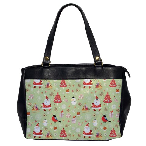 Christmas Pattern, Christmas Tree, Santa Oversize Office Handbag from ArtsNow.com Front