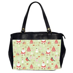 Christmas Pattern, Christmas Tree, Santa Oversize Office Handbag (2 Sides) from ArtsNow.com Front