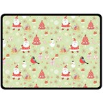 Christmas Pattern, Christmas Tree, Santa Fleece Blanket (Large)