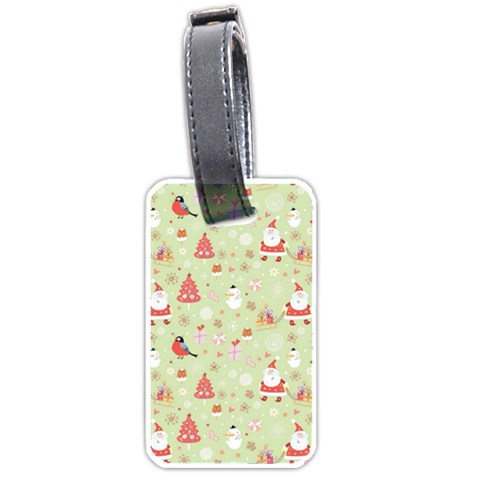 Christmas Pattern, Christmas Tree, Santa Luggage Tag (one side) from ArtsNow.com Front