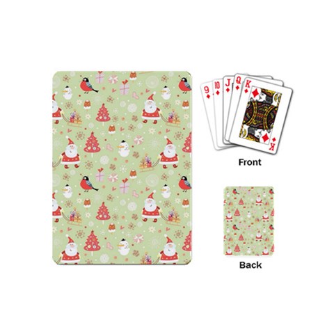 Christmas Pattern, Christmas Tree, Santa Playing Cards Single Design (Mini) from ArtsNow.com Back