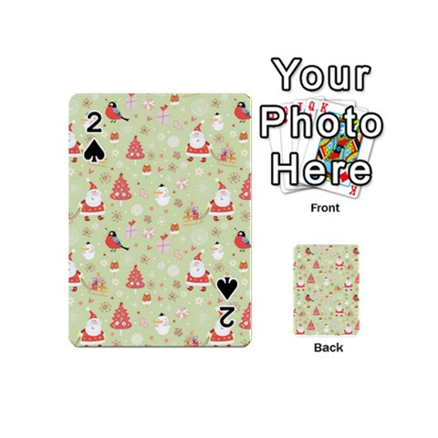 Christmas Pattern, Christmas Tree, Santa Playing Cards 54 Designs (Mini) from ArtsNow.com Front - Spade2