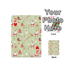 Christmas Pattern, Christmas Tree, Santa Playing Cards 54 Designs (Mini) from ArtsNow.com Front - Heart2