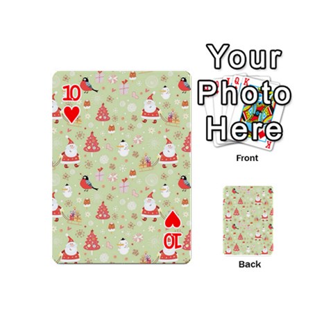 Christmas Pattern, Christmas Tree, Santa Playing Cards 54 Designs (Mini) from ArtsNow.com Front - Heart10