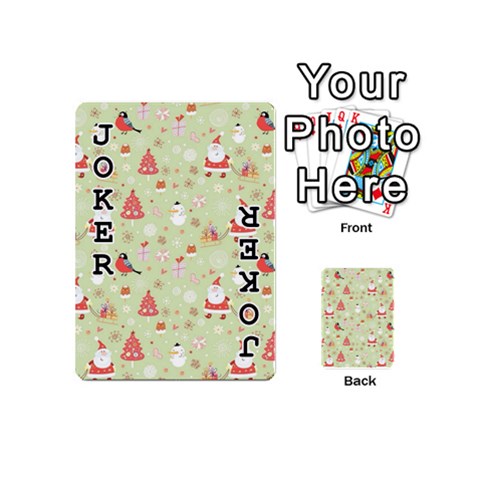 Christmas Pattern, Christmas Tree, Santa Playing Cards 54 Designs (Mini) from ArtsNow.com Front - Joker1