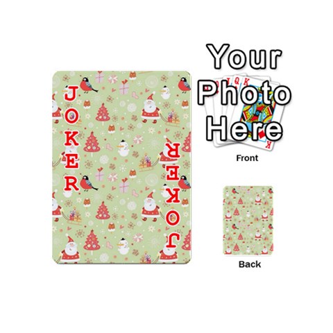 Christmas Pattern, Christmas Tree, Santa Playing Cards 54 Designs (Mini) from ArtsNow.com Front - Joker2