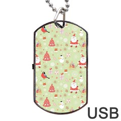 Christmas Pattern, Christmas Tree, Santa Dog Tag USB Flash (Two Sides) from ArtsNow.com Back