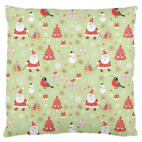 Christmas Pattern, Christmas Tree, Santa Large Cushion Case (Two Sides) from ArtsNow.com Front