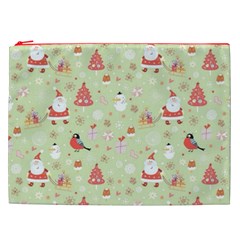 Christmas Pattern, Christmas Tree, Santa Cosmetic Bag (XXL) from ArtsNow.com Front